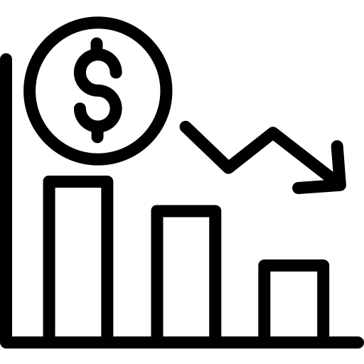 Loss reduction icon representing cost control in logistics operations